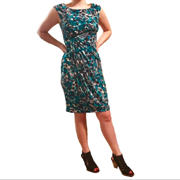 Connected Apparel NWT Sleeveless blue/Grn Dress 6 - Picture 2 of 4